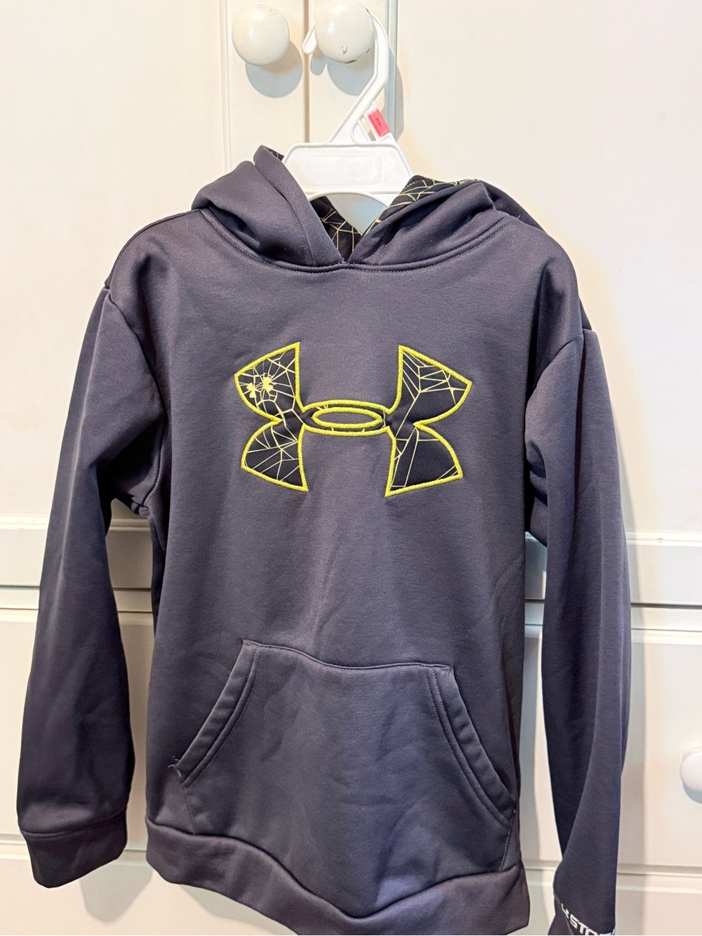 Little boy Under Armour Black and Yellow Patterned Hoodie